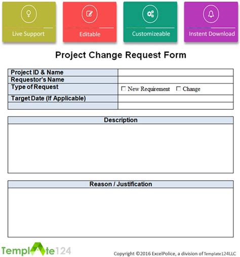 Project Change Request Template Excel {Word} | Template124