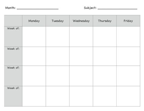 Monthly Lesson Plan Template … | homeschool | Pinte…