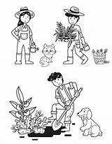 Farmer Planting Coloring Page sketch template