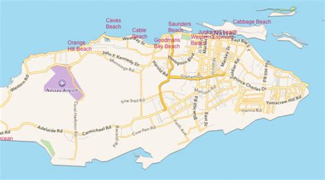 Map of Nassau Beaches Bacardi, Nassau, Bahama, Beaches, East, Signs, Travel, Viajes, Sands