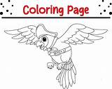 Funny pirate parrot coloring Book Page For Kids 44760749 Vector Art At  sketch template
