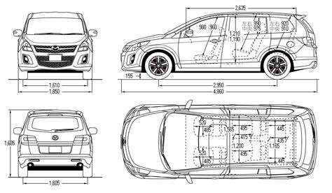 Mazda MPV 2008 Blueprint - Download free blueprint for 3D modeling