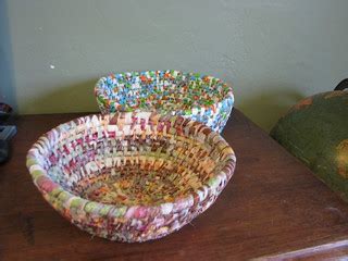 recycled plastic bag baskets | the one in front is made out … | Flickr