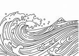 Ocean Waves Coloring Page sketch template