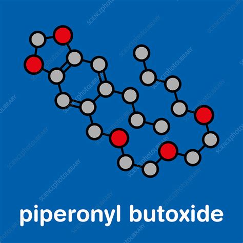 Piperonyl butoxide pesticide synergist molecule - Stock Image - F030/0020 - Science Photo Library