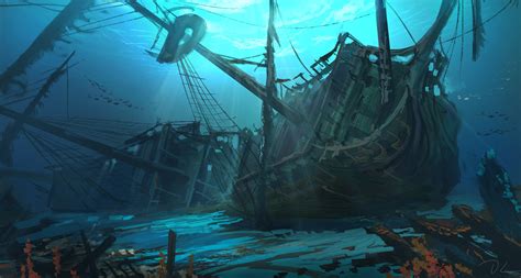 Environment Underwater Ship Fish Shipwreck Wood Wallpaper - Resolution ...