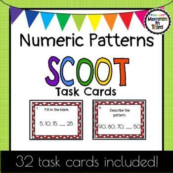 Numeric Patterns Scoot Task Cards Game l Test Prep Review Activity | Task cards, Math task cards ...