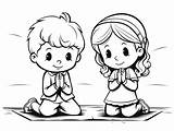 Teach Me To Pray Coloring Page  sketch template