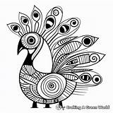 Abstract Peacock Coloring Pages  Free & Printable sketch template