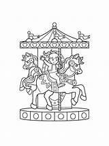 Carousel coloring Pages sketch template