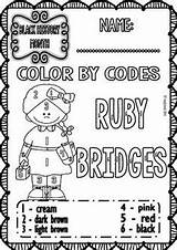 Kindergarten Coloring Ruby Bridges Sheets Pre History Month Printables  sketch template