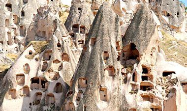 Uçhisar rock houses in the Cappadocia region of Turkey - Google Search | Cappadocia, House on ...