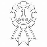Premium Vector  Number One mom ribbon Isolated coloring Page sketch template