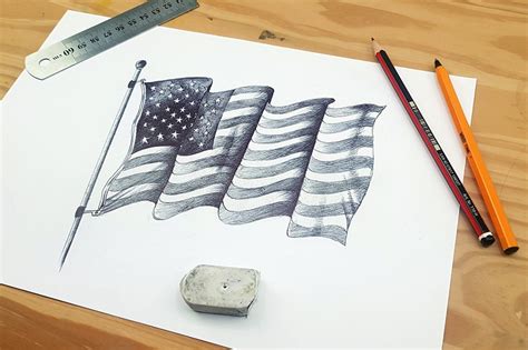 American Flag Drawing