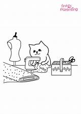 Sitting Cat Coloring Page For Kids  FirstCry Parenting sketch template