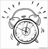 Retro Alarm Clock Coloring Page  Free Printable Pages sketch template