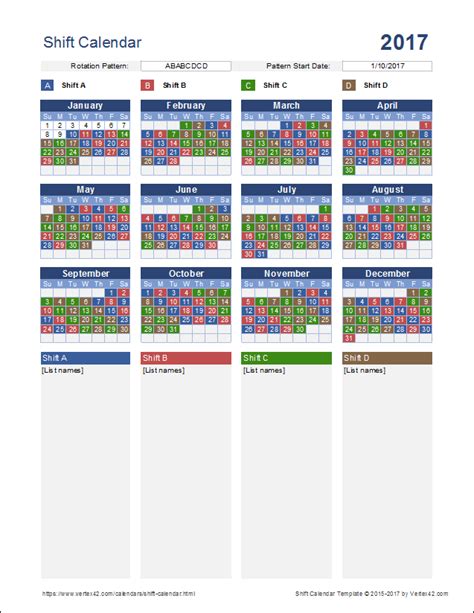 Swing Shift Schedule Template