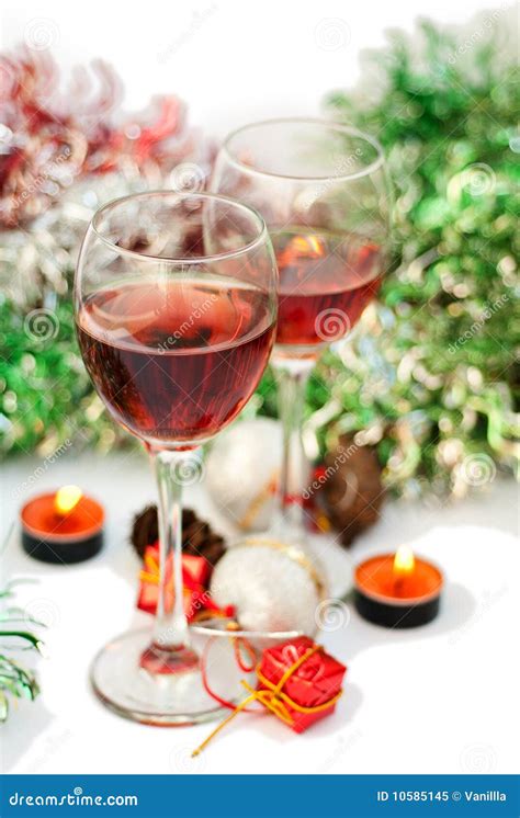 Red wine for Christmas stock image. Image of drink, card - 10585145