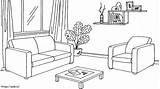 Amazing Living Room coloring page sketch template