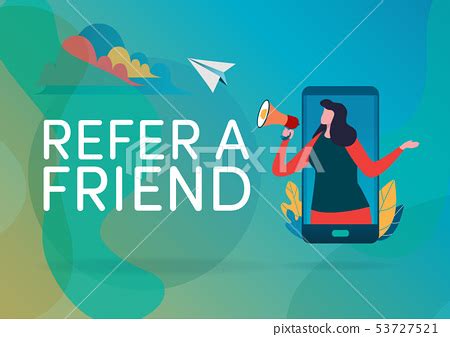 Refer a friend vector illustration. People cartoon - Stock Illustration [53727521] - PIXTA