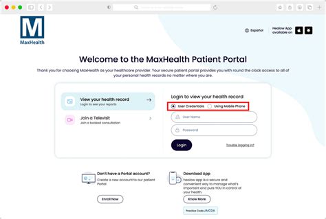 Sign in with Account - MaxHealth