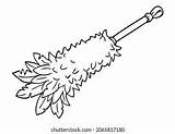 Feather Duster Line Vector Illustrationisolated On Stock  sketch template