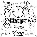Happy New Year Coloring Page coloring & Book sketch template