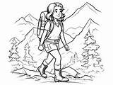Hiking Path Coloring Sheet For Kids  Page sketch template