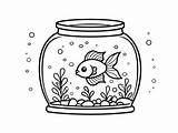Fun Fish Tank Coloring Page  sketch template