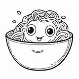Cartoon Illustration Of Noodles With Faces Coloring Pages Outline  sketch template