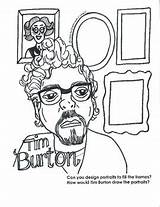 Tim Burton Coloring Sheet By Crazy Busy Art Room  TPT sketch template