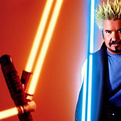 Guy Fieri in Star Wars, Jedi Knight, blue light saber, | Stable Diffusion | OpenArt