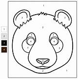 Color By Number Panda Face coloring Page  Free Printable Coloring Pages sketch template