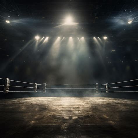 Boxing ring with shining lights | Premium AI-generated image