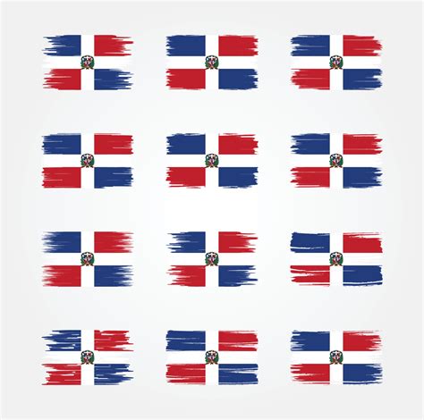 Dominican Republic Flag Brush Collections. National Flag 8628703 Vector ...