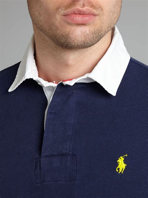 Polo ralph lauren Classic Custom Fit Rugby Shirt in Blue for Men | Lyst