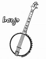 Banjo Clip Art Sketch Coloring Page sketch template