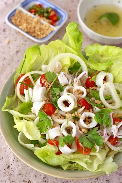 Thai Squid Salad with Spicy Lime Dressing ~ JommJalan