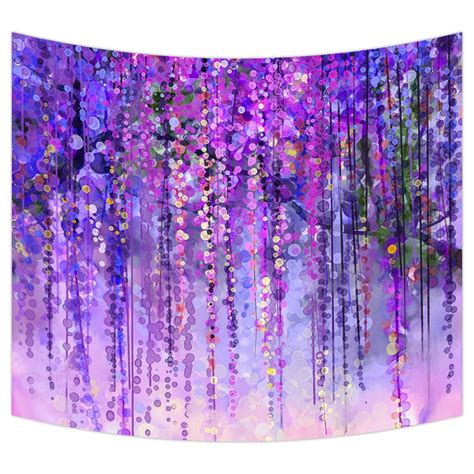 YKCG Wisteria Flowers Tree Purple Violet Floral Wall Hanging Tapestry Wall Art 51x60 inches ...