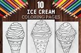 Ice Creams Coloring Pages Graphic By Bonobo Digital · Creative Fabrica sketch template
