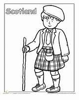 Scottish Traditional Clothing  Worksheet Educationcom Coloring sketch template
