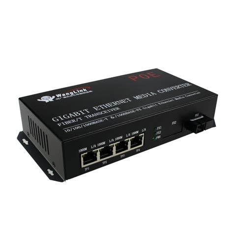 Free shipping Gigabit 4 port POE ethernet switch 1 Fiber Ports+ 4 POE ...