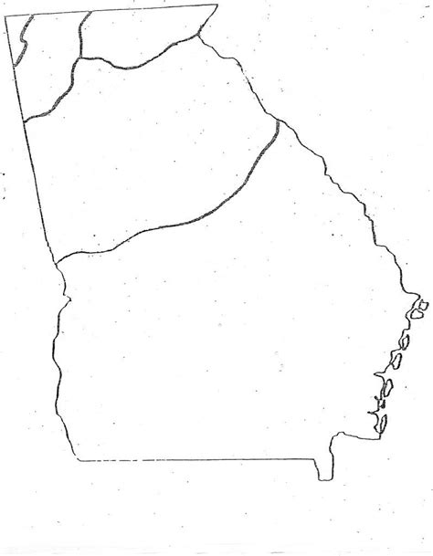 Outline Map Of Georgia With Outline Map Of Georgia | Georgia map, Georgia regions, Map
