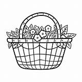 Rose Flower Basket Drawing sketch template