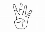 hand Drawn Illustration Of A finger Showing The number Four 4928755  sketch template