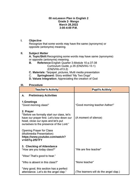 2 - This will help the learners to guide them how to make a lesson plan. - 00 noLesson Plan in ...