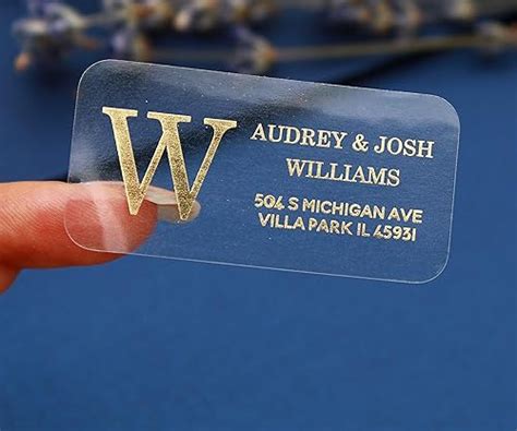 Custom Gold Foil Return Address Labels Clear Address Labels Rose Gold Silver Address Sticker ...