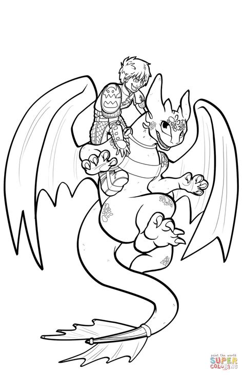 Hiccup And Toothless Flying coloring page | Free Printable Coloring Pages