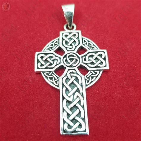Celtic Cross and Weave Sterling Silver Pendant Necklace