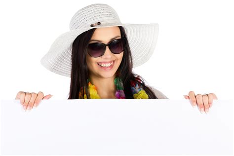 Vacation Woman And Blank Board Free Stock Photo - Public Domain Pictures